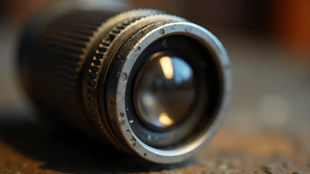 Vintage accordion lens detail