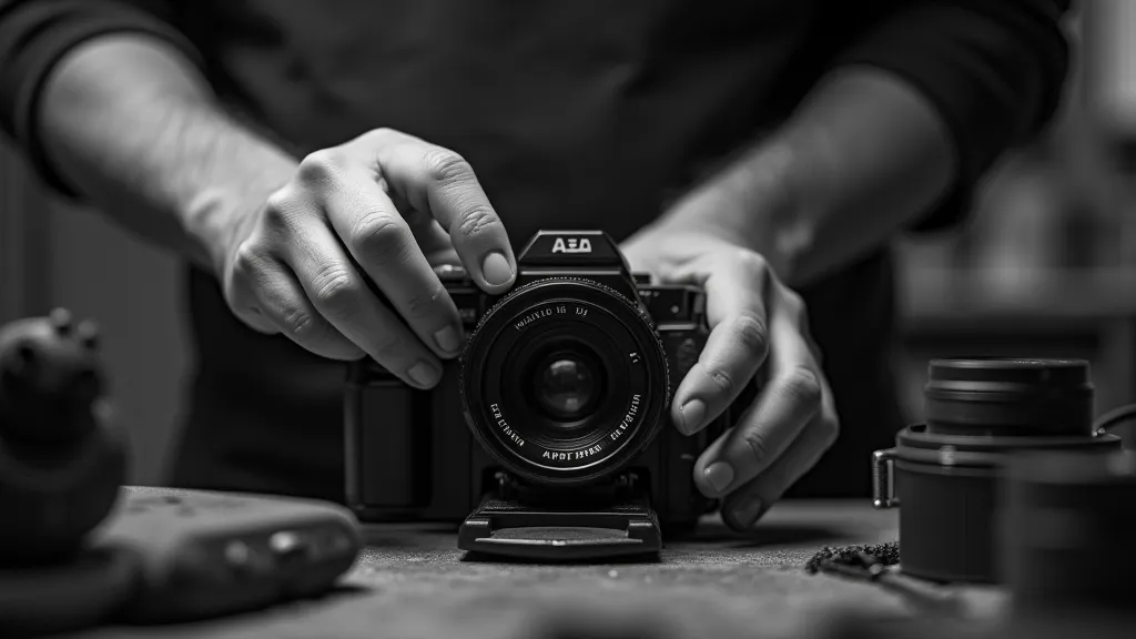 Craftsman restoring a vintage camera lens
