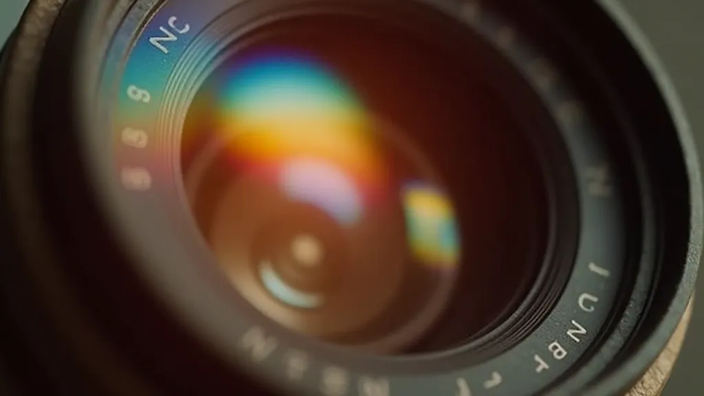 Chromatic aberration on a vintage camera lens