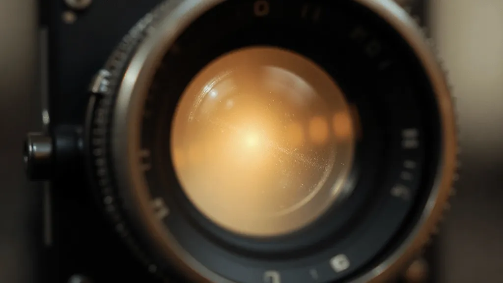 Vintage camera viewfinder with vignetting