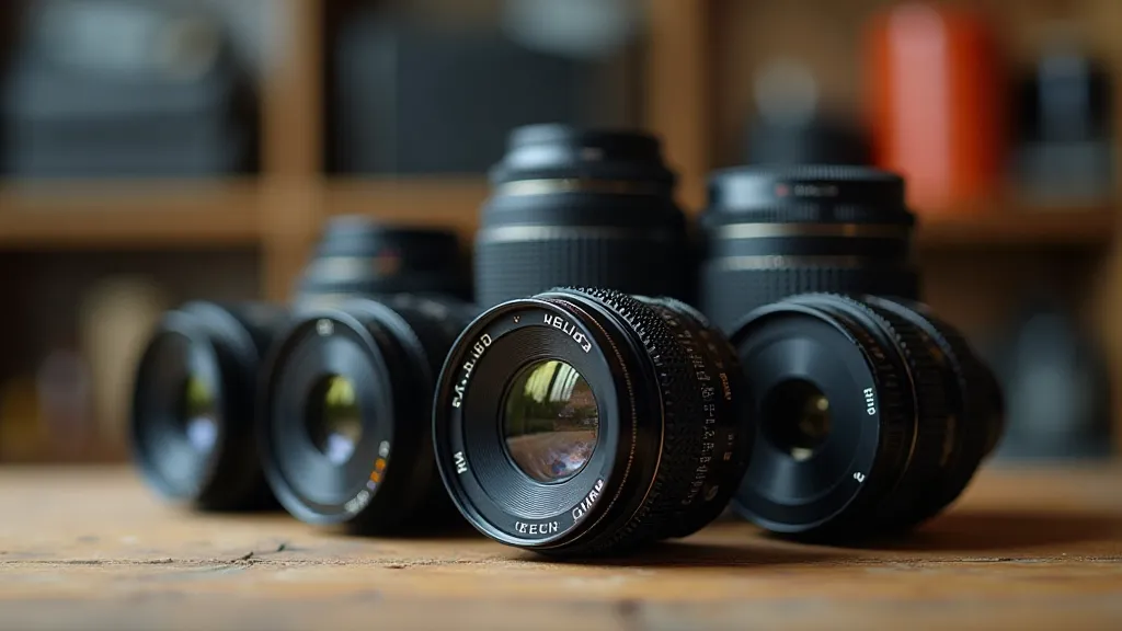 Collection of vintage camera lenses